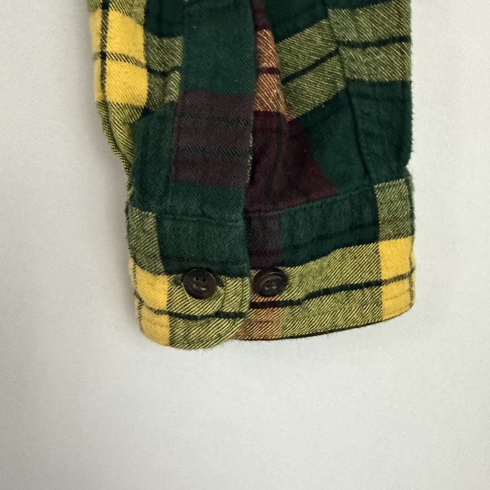 L.L. Bean Flannel Shirt Mens Extra Large Green Plaid Traditional Fit Long Sleeve - Picture 3 of 10